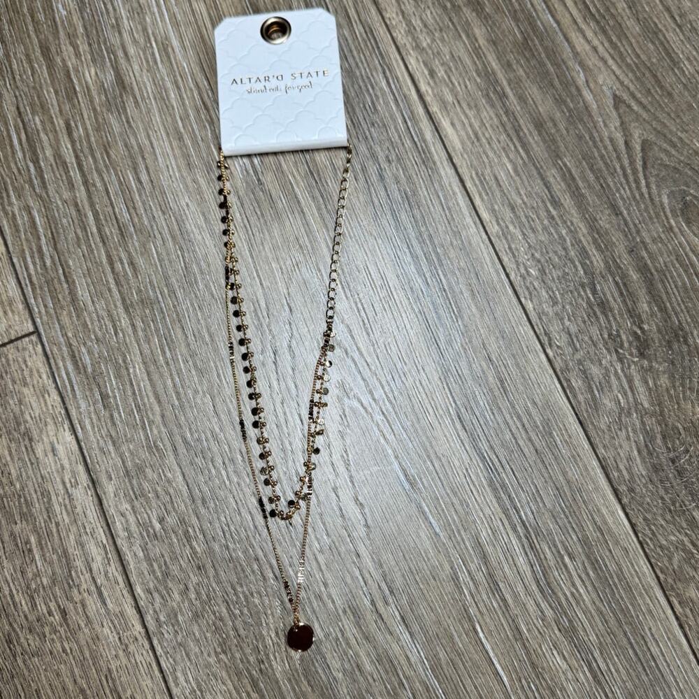 ALTAR'D STATE Gold Double Necklace NEW
